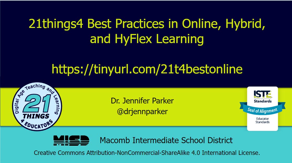 Presentation on best practices in online, hybrid, and hyflex learning